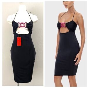 God Save Queens Kiss & Ride Black Cocktail Dress Size Large